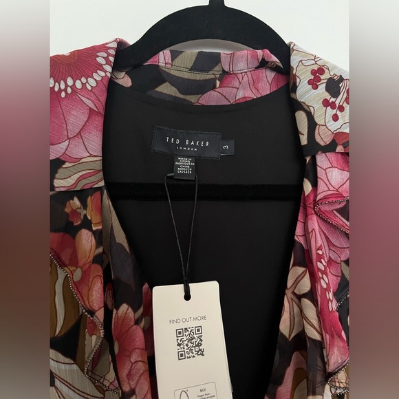 TED BAKER LONDON | Cecihly Ruffled Mini Dress With Metal Ball Trim Sz US 8 - Picture 4 of 7